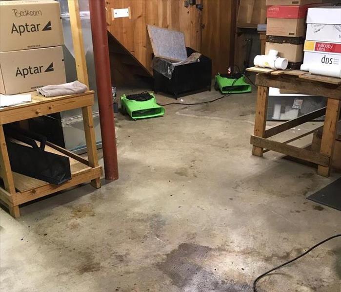Flooded Basement With Apparent Water On Floor