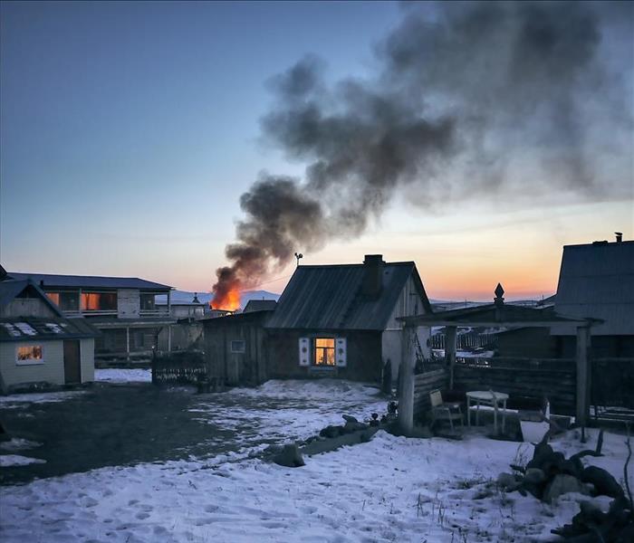 Winter house fire